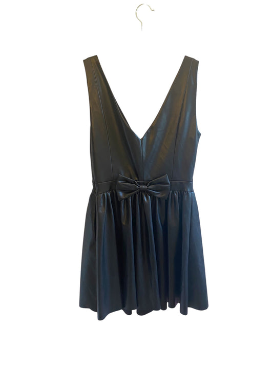 Aqua Faux Leather Mini Fit & Flare Dress Size-S