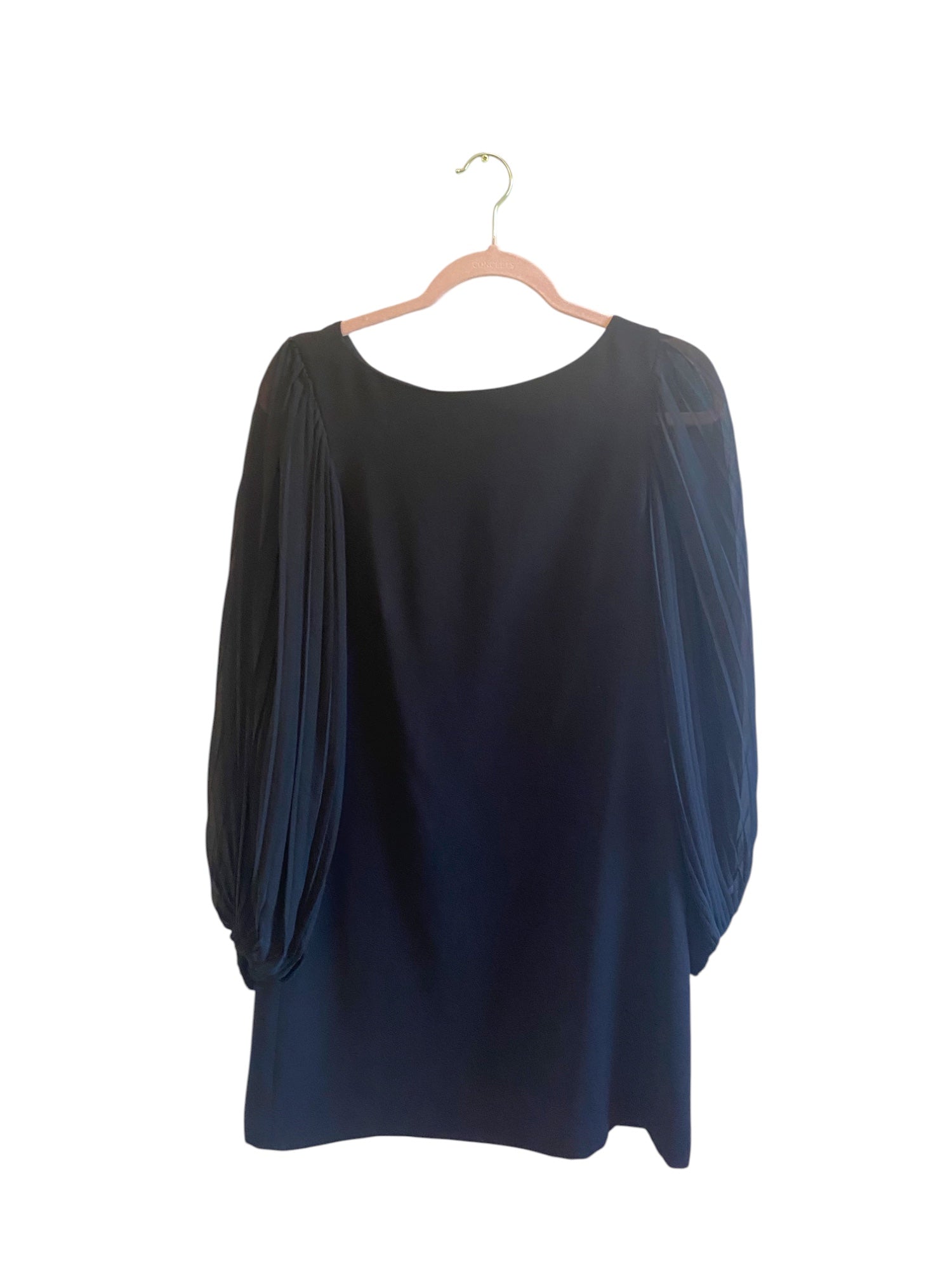 White House Black Market Long Sleeve Black Shift Dress-Size-4 Petite