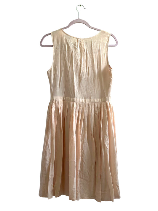 Madewell Soft Pink Silk Pleated Dress Size-4