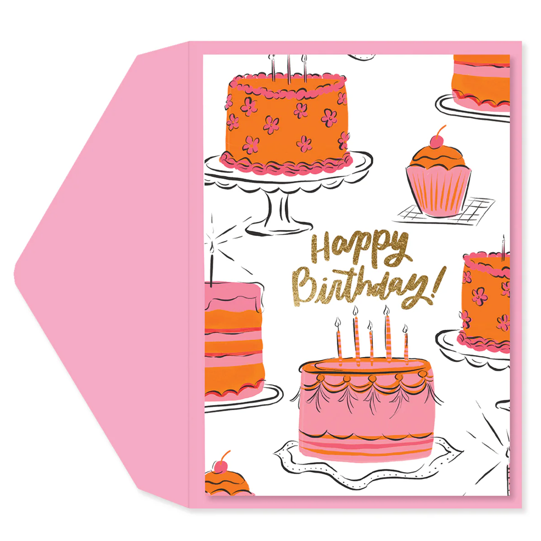 Orange Cakes Greeting Card