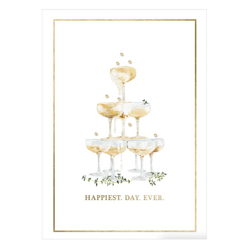 Champagne Tower Wedding Handmade Card