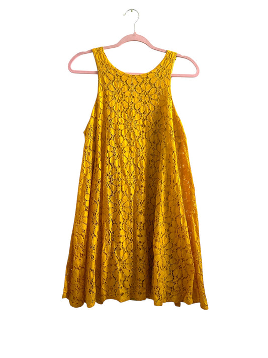 Altar'd State Yellow Lace Sleeveless Dress Size-L