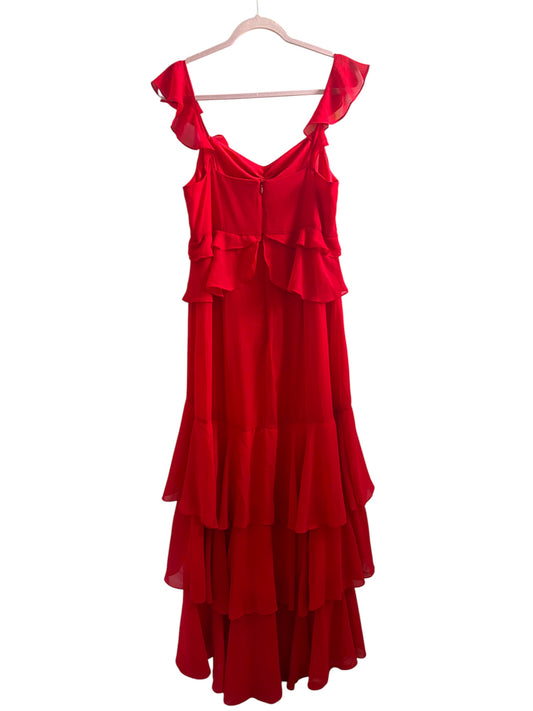Sugar Lips Red Ruffle Dress Size-L