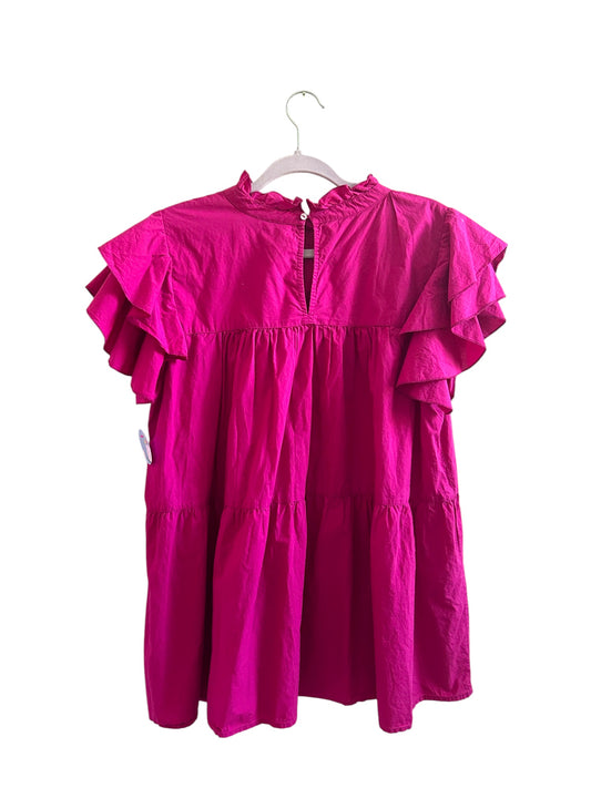 Maeve by Anthropologie Pink Tiered Babydoll Top Size-XL