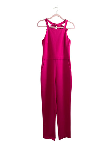 Vince Camuto Hot Pink Halter Jumpsuit Size-6