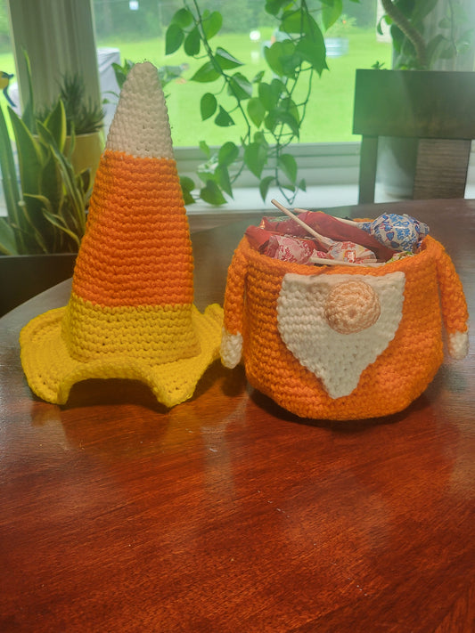 Candy Corn Gnome Candy Holder