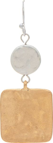 Two Tone Square Drop Earring