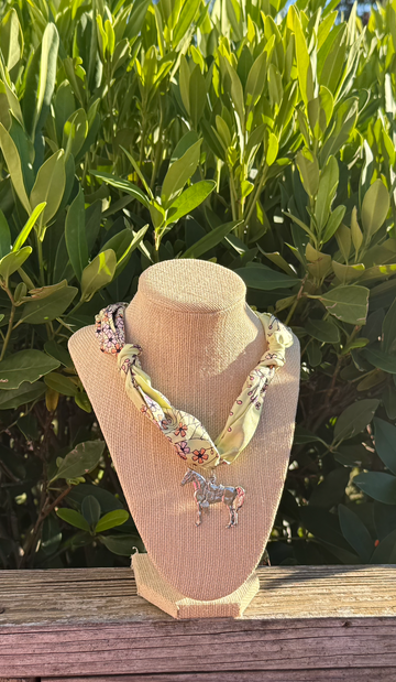 Adjustable Silk Scarf Pendant Necklaces