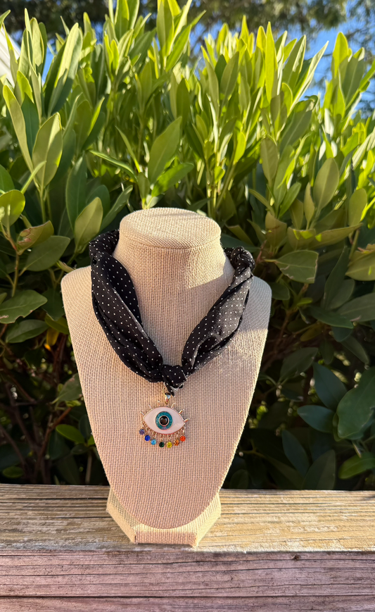 Adjustable Silk Scarf Pendant Necklaces