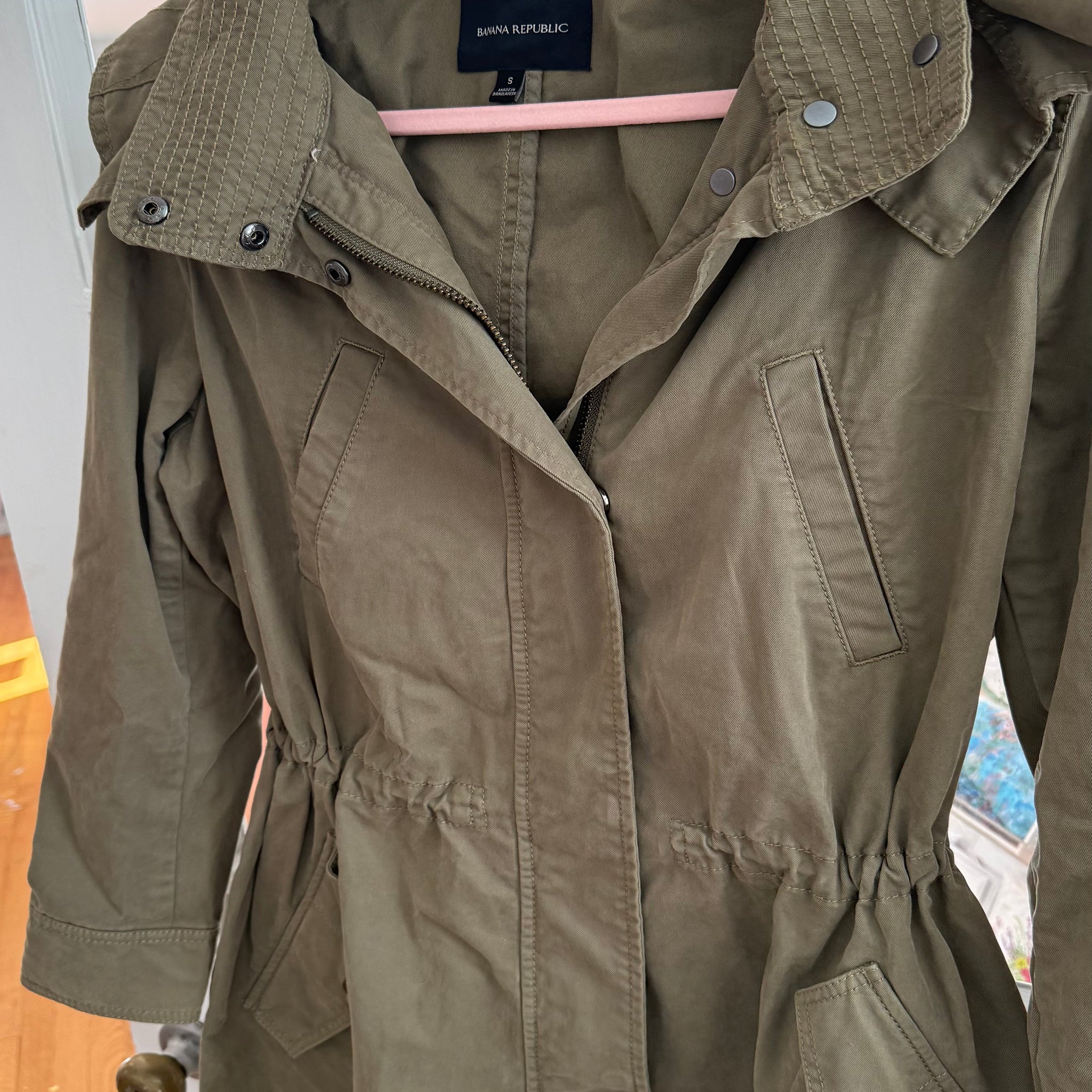 Banana Republic Olive Green Cinched Waist Jacket Size S