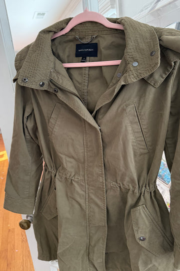 Banana Republic Olive Green Cinched Waist Jacket Size S