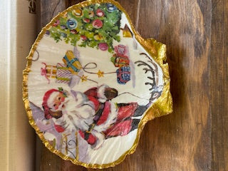 Large Scallop Shell Trinket/Jewelry Dish - Holiday