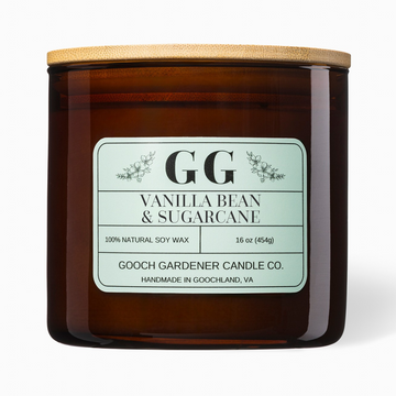 Vanilla Bean & Sugarcane 3-Wick Candle - Gooch Gardener Candle Co.