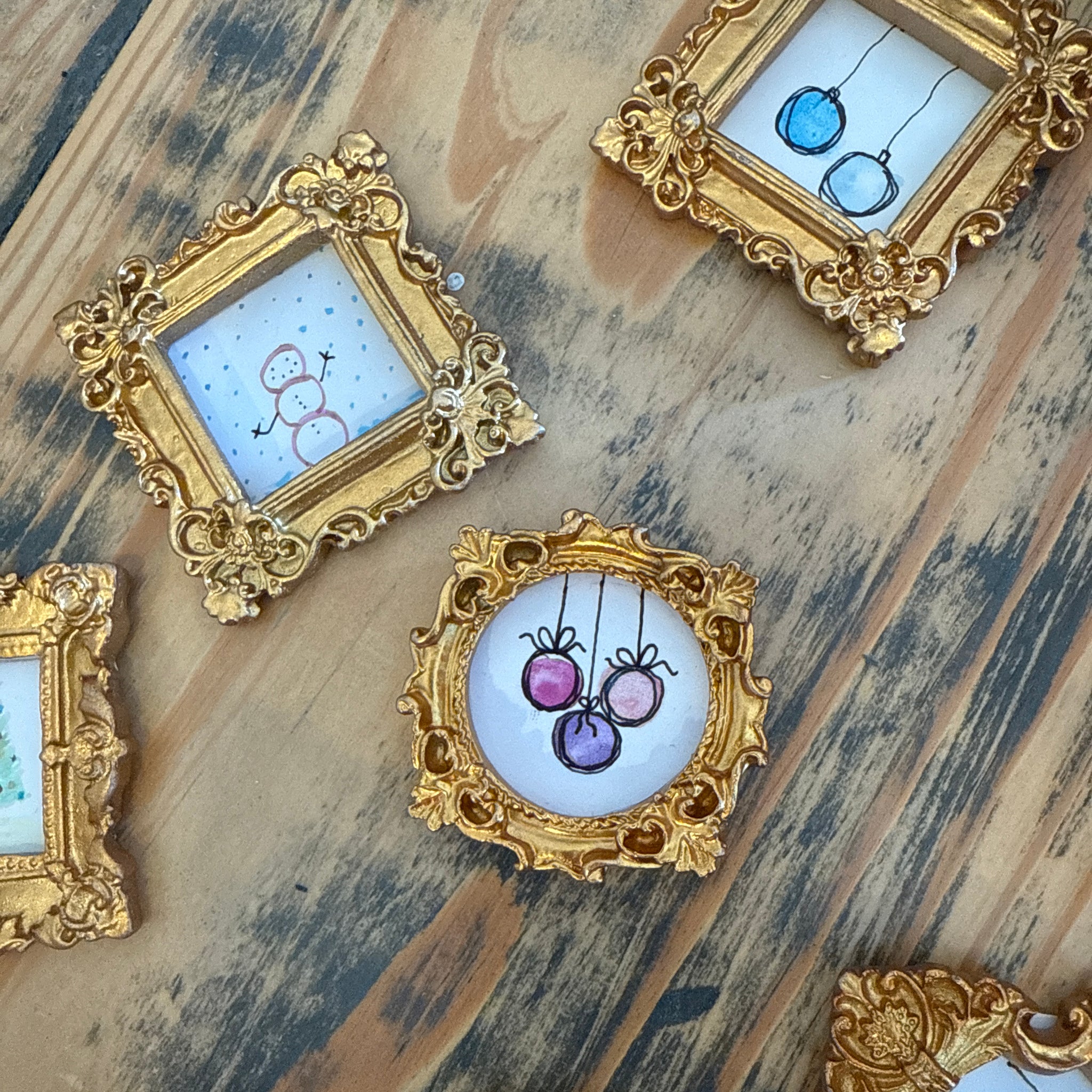 Mini watercolor magnet