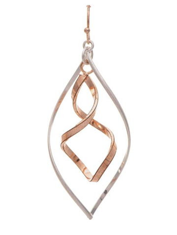 Rose Gold Twirl Center Earring