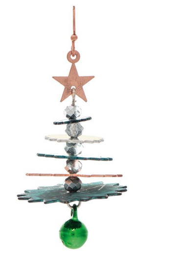 Patina Mix Zigzag Edge Spinny Layer Tree Earring