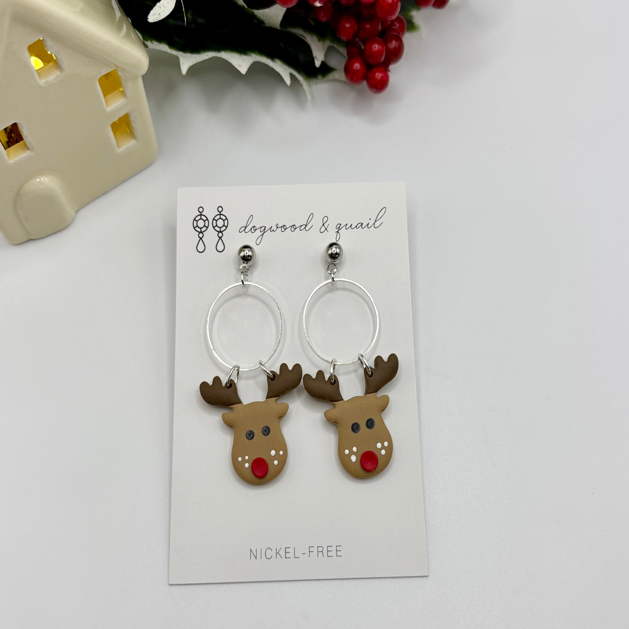 Rudolph Polymer Clay Earrings