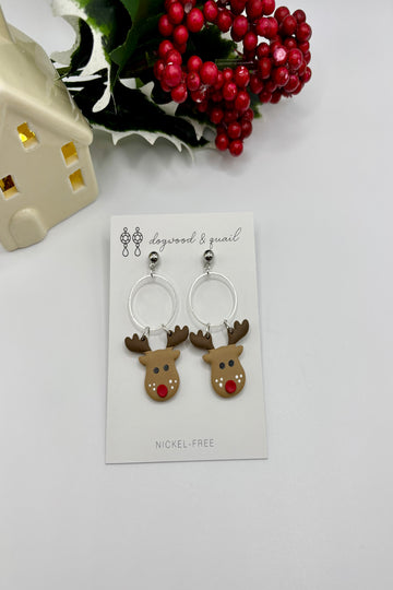 Rudolph Polymer Clay Earrings
