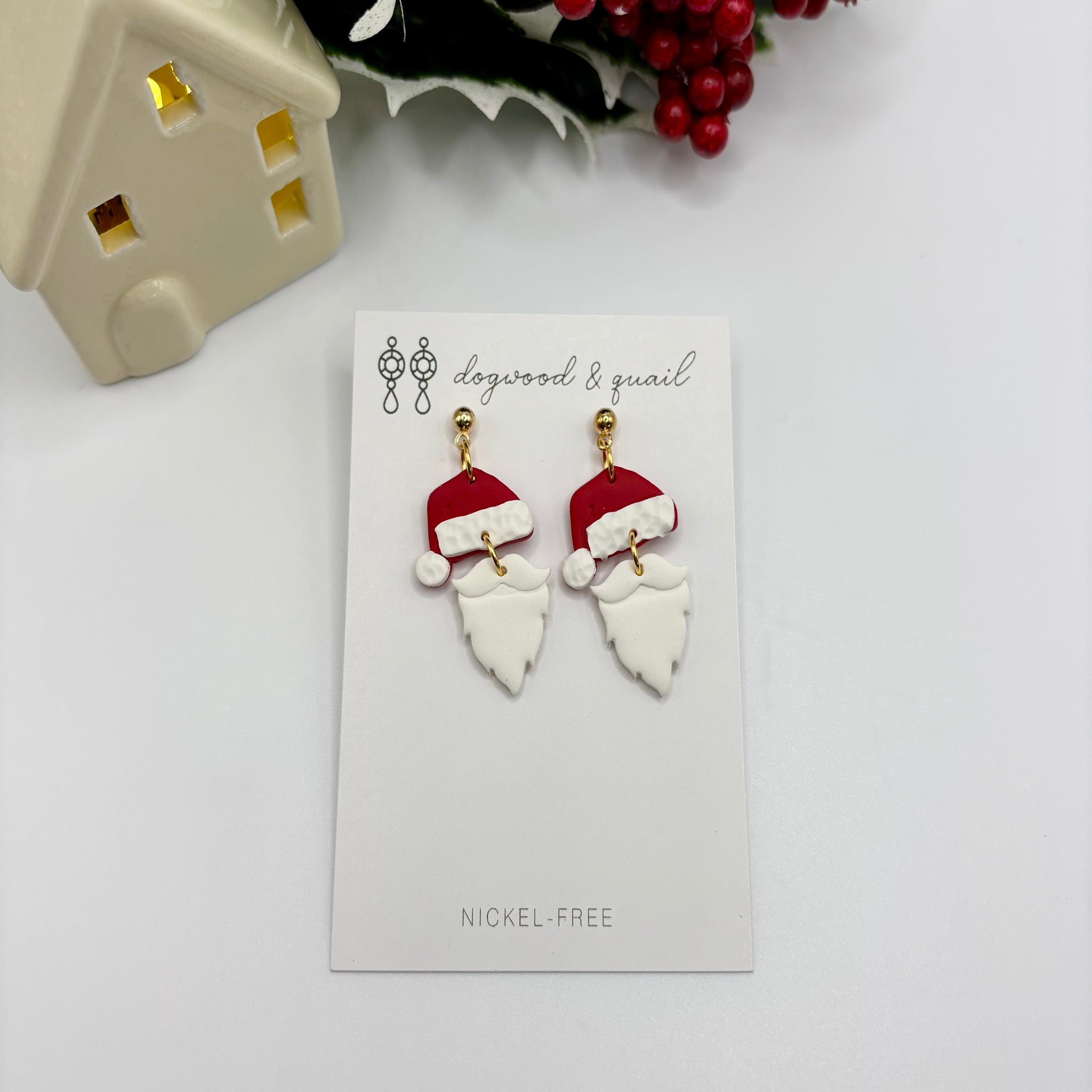 Santa Polymer Clay Earrings