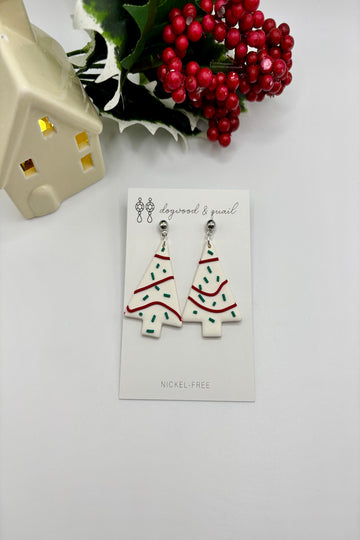 Christmas Tree Snack Cake Polymer Clay Earrings