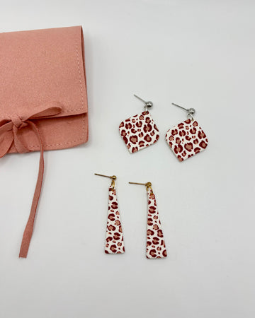 Valentine's Leopard Print Polymer Clay Earrings