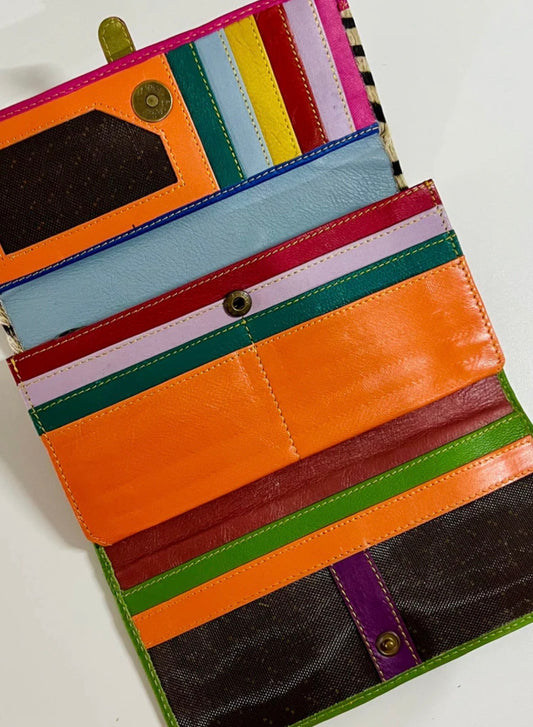 Final Sale - Confetti Leather  Multi Color Leather Wallet Surprise