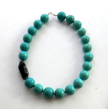 Turquoise and Black Agate Necklace
