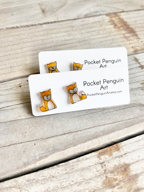 Pocket Penguin Earrings Fox