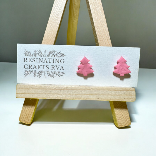 Holiday/Winter Polymer Clay Stud Earrings, sterling silver studs