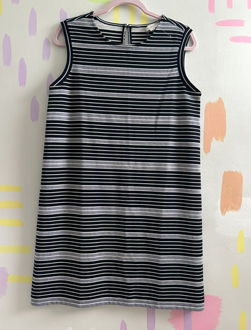 Loft Black and White Striped Sleeveless Dress - Size Small