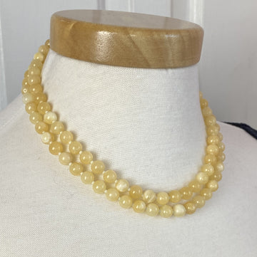 Long Yellow Calcite Necklace -