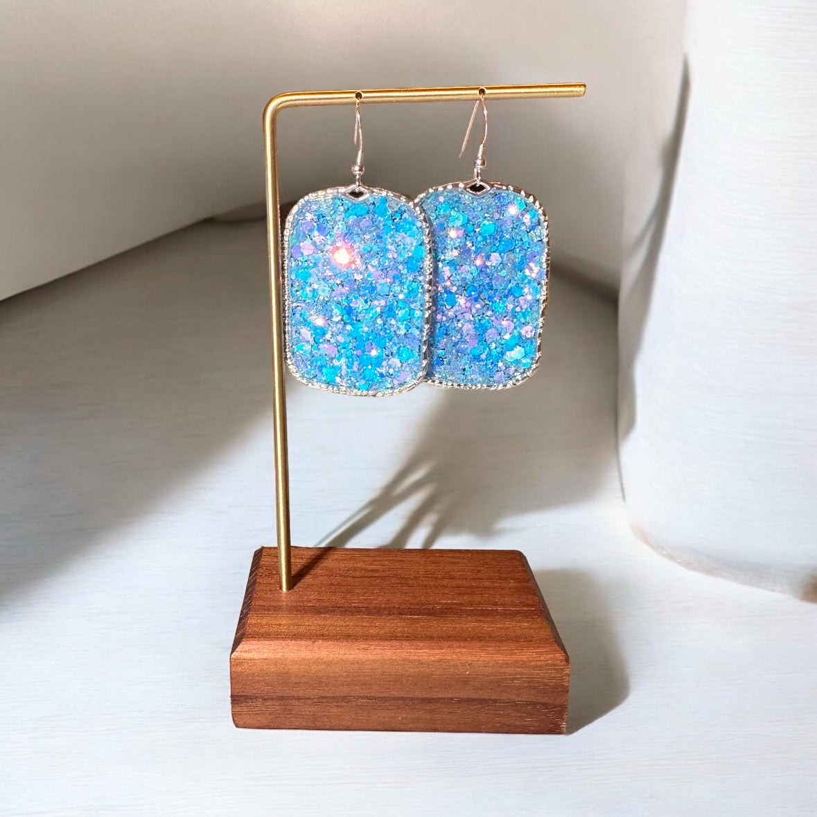 Sterling Silver glitter earrings