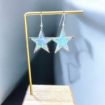 Starstruck Series Customizable bezel set, resin dangle earrings with glitter