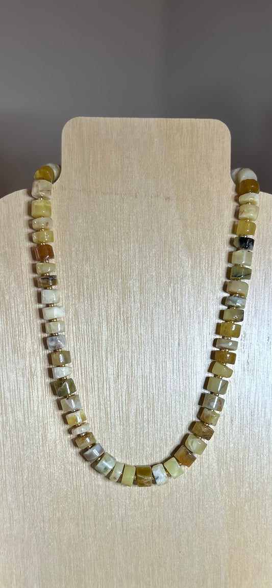 Yellow opal necklace