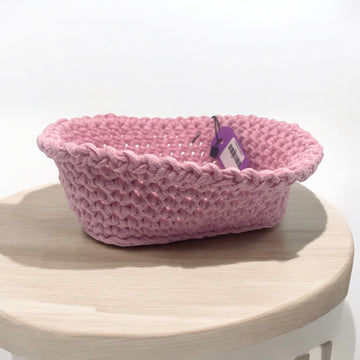 Pink Crocheted Basket