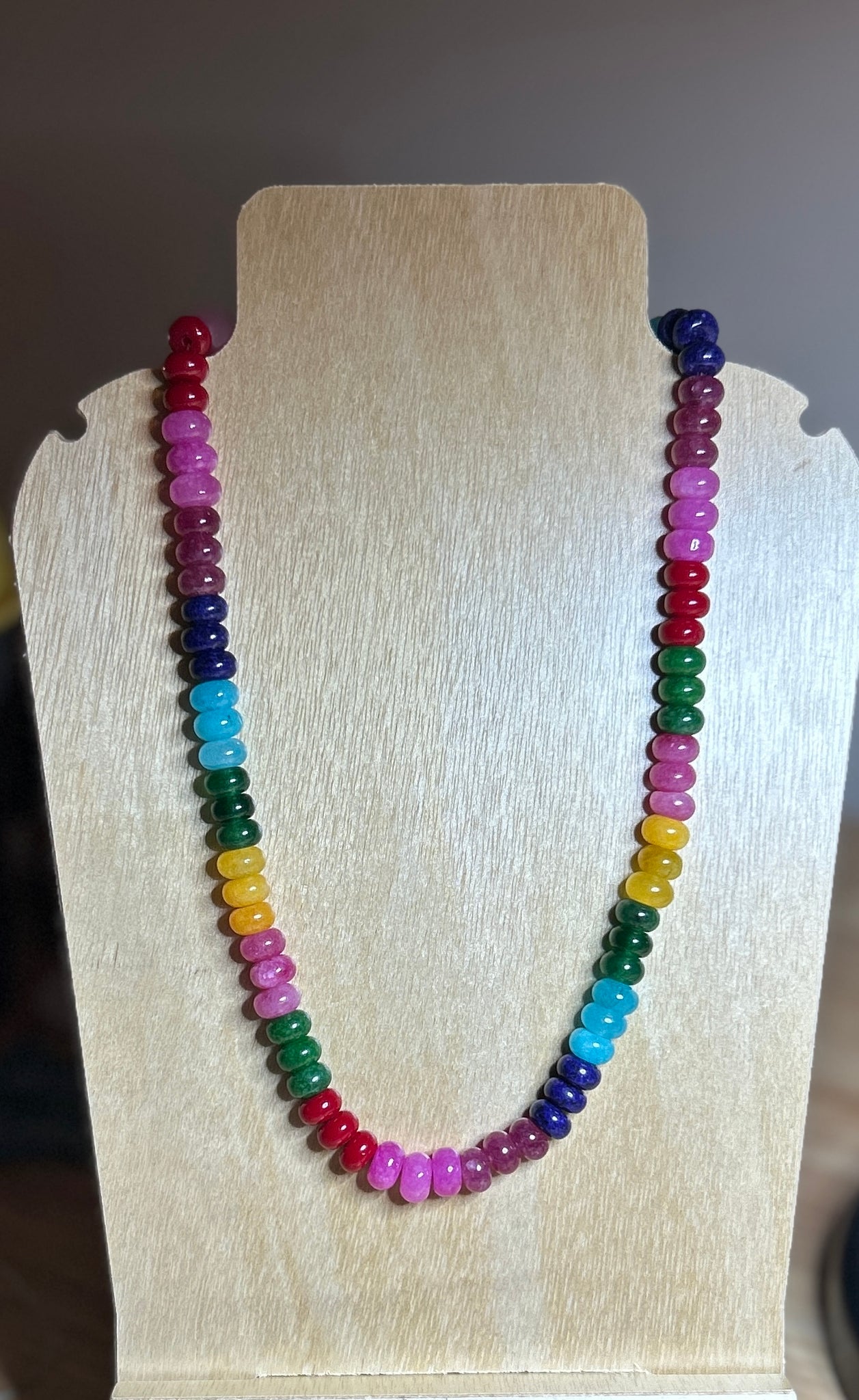 Beaded necklace multi color