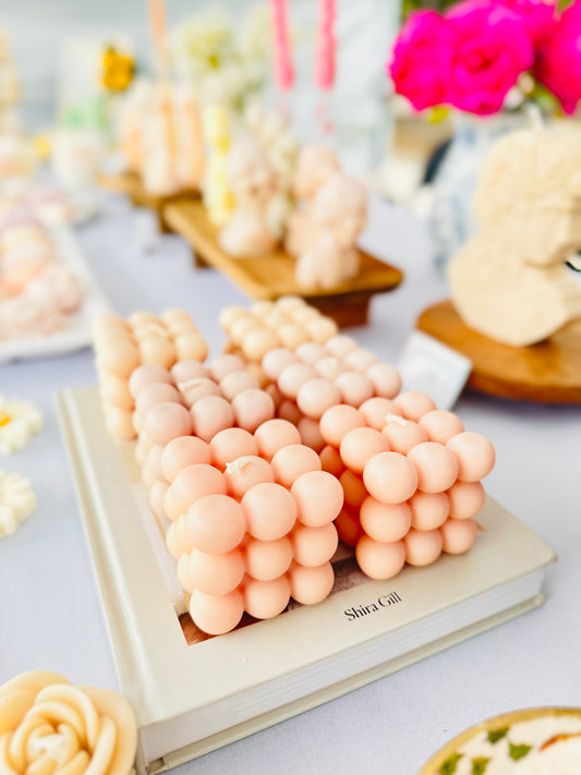 Bubble cube candle