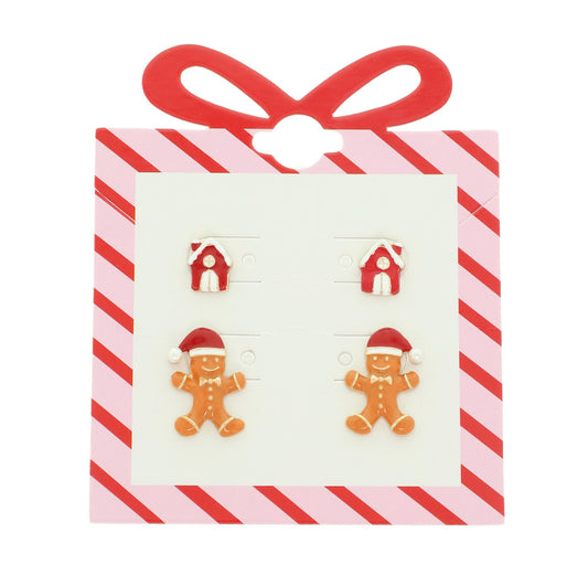 Festive Enamel Christmas Earrings