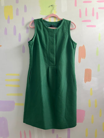 Talbots Forest Green Sleeveless Shift Dress - Size 12