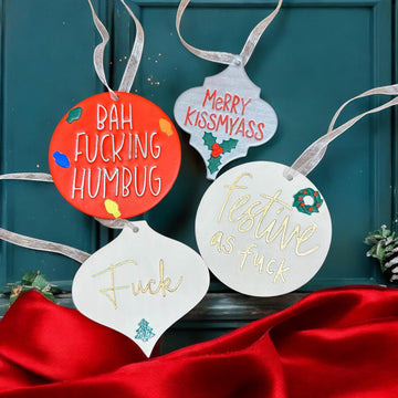 Funny Inappropriate Christmas Ornaments | Handmade Polymer Clay Ornaments | Unique Holiday Decor