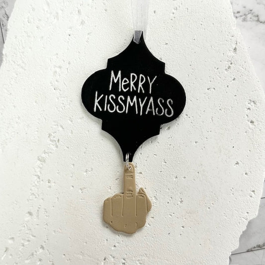 Middle Finger Merry KissMyA$$ Christmas Ornament