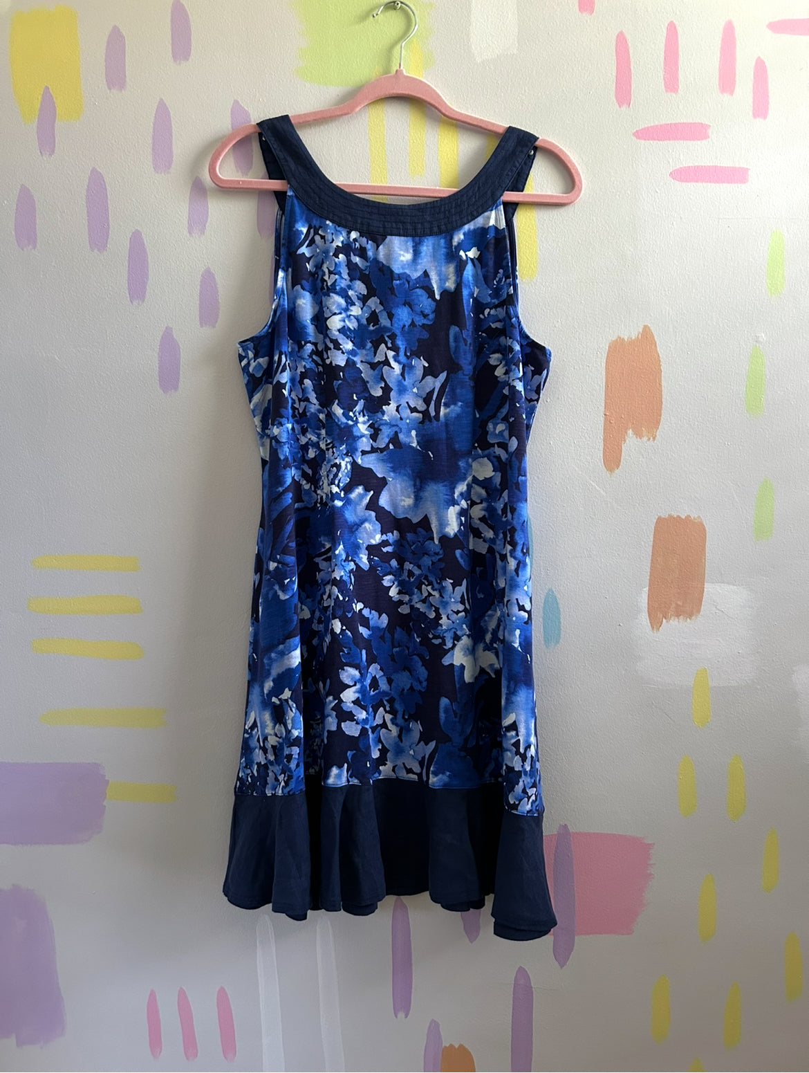 Tommy Bahama Blue Floral Sleeveless Dress - Size Medium