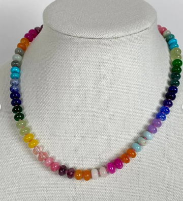 Multi Gemstone Rondelle Necklace