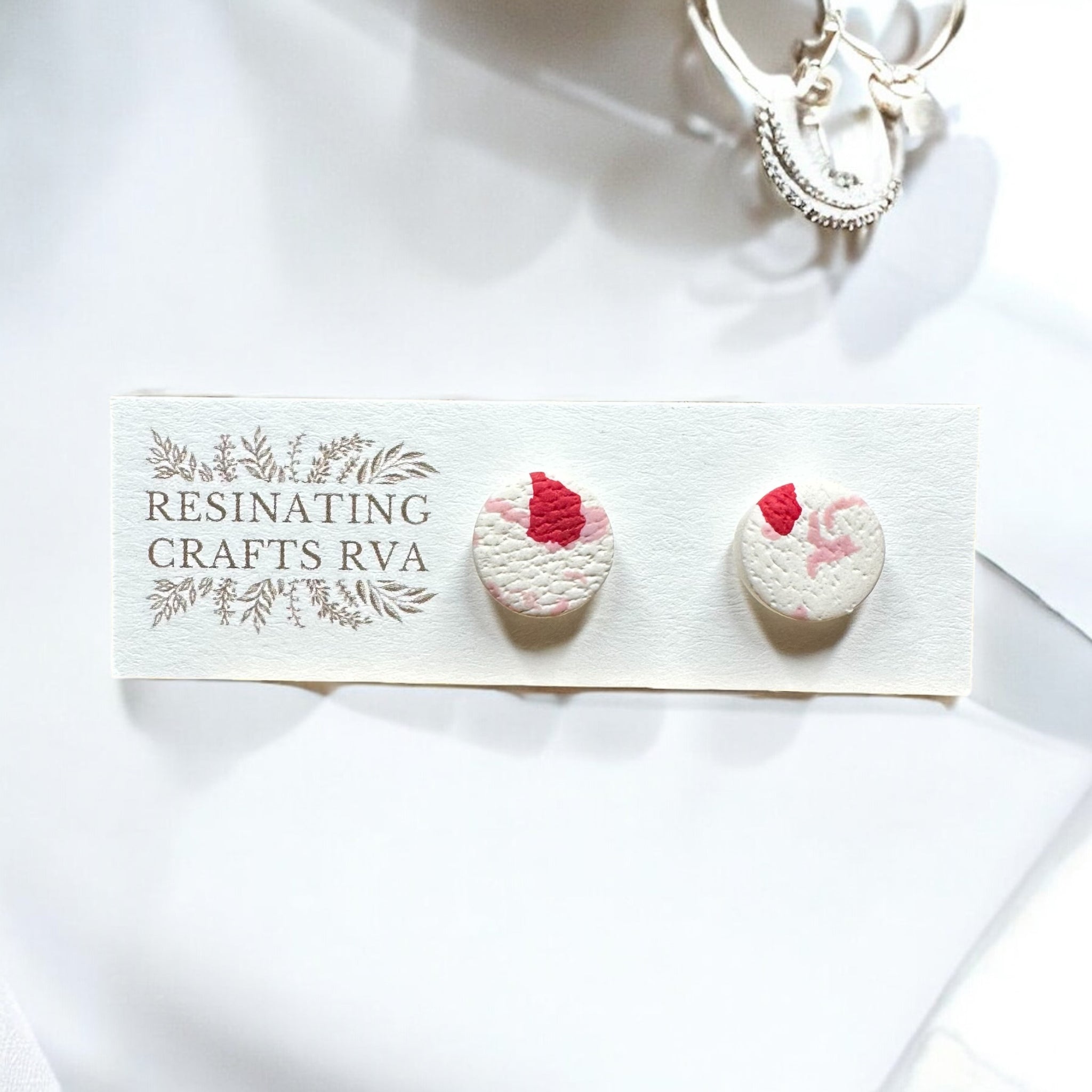Terrazzo Polymer Clay Stud Earrings, Sterling Silver Stud Earrings