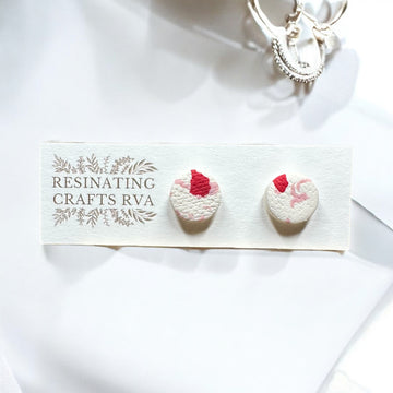 Terrazzo Polymer Clay Stud Earrings, Sterling Silver Stud Earrings