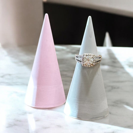 Handmade Cone Ring Holder - Modern Minimalist Jewelry Display- Luxe Home Decor, Customizable, eco-friendly, sustainable home decor