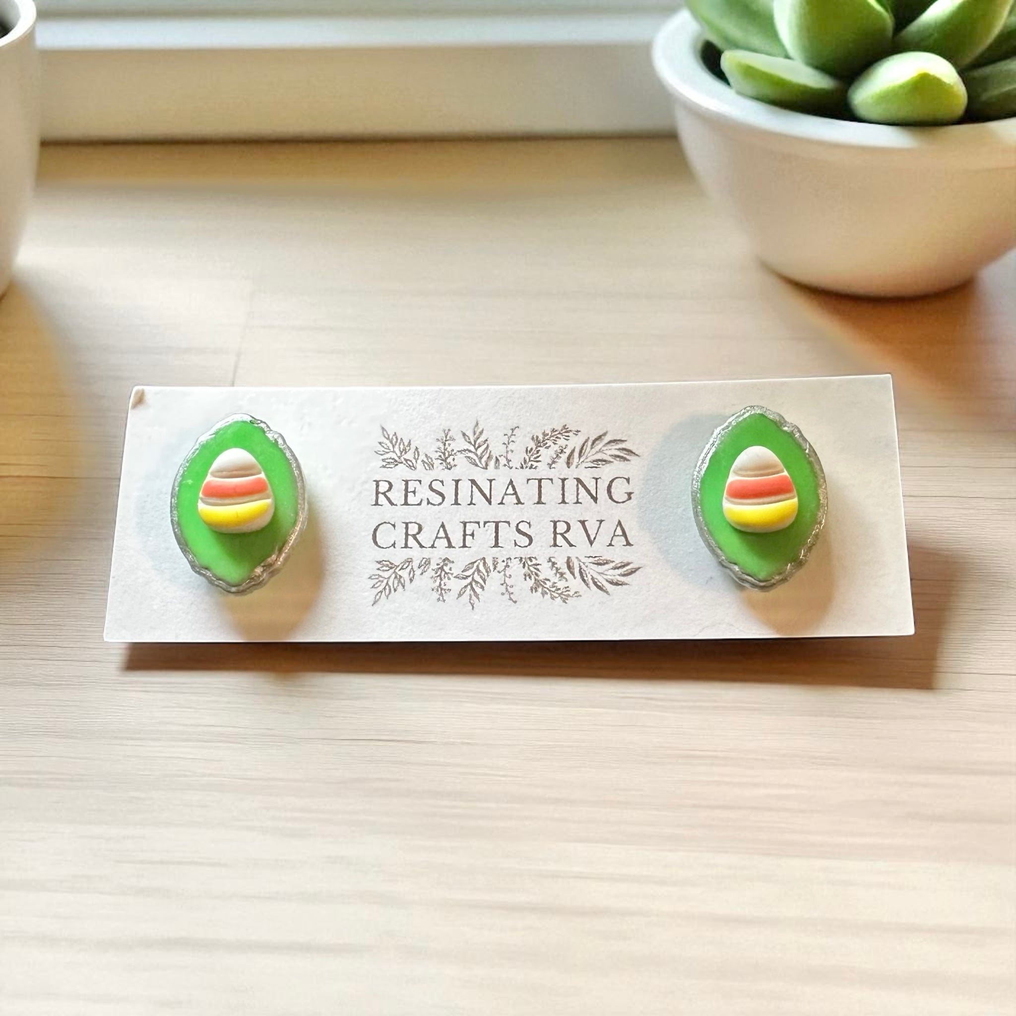Candy Corn Polymer Clay Stud Earrings, Stainless steel posts posts
