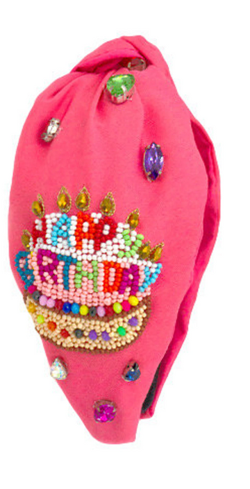 Happy  Birthday Seed Bead Headband