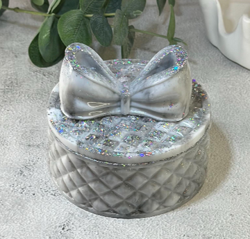 Resin Storage Dish with Decorative Bow Lid