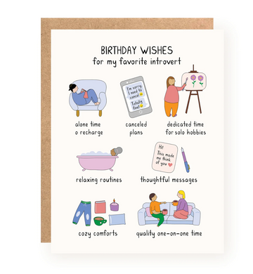 Introvert Birthday Wishes Card